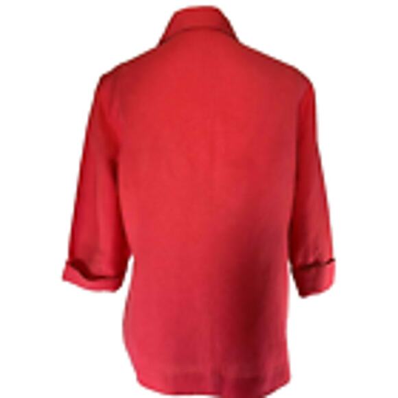 Nurture Linen Rayon Pink Jacket‎ 3/4 Sleeve Pin Tucking 2 Pockets Medium - Picture 3 of 10